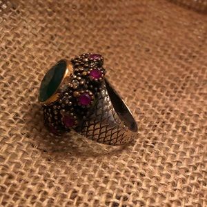 Antique style Ring sultana sterling silver 925